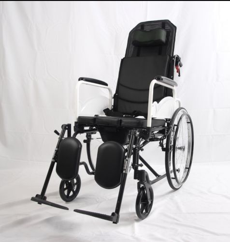 鋁合金高靠背手動(dòng)坐便輪椅
