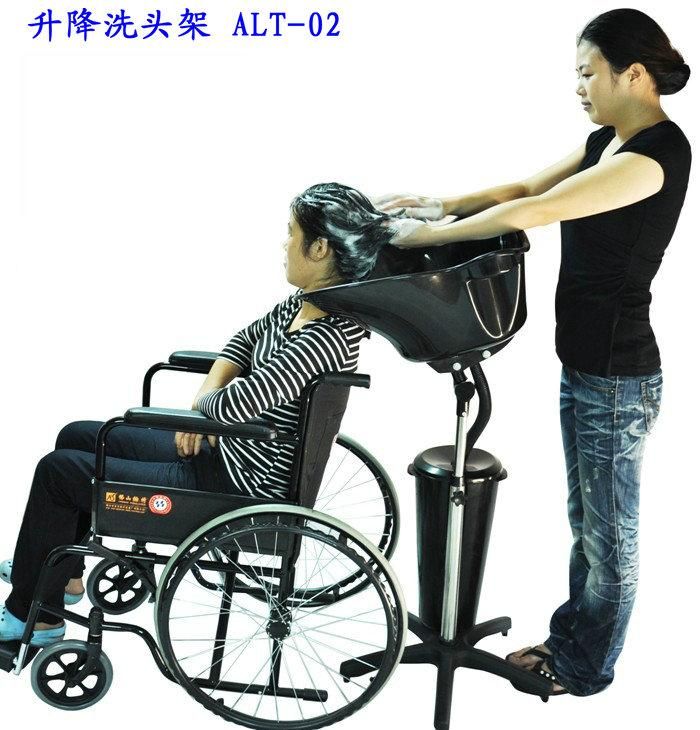 移動式升降洗頭架、輪椅人士洗頭盆、坐式洗頭盆-