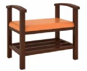 Solid wood shoe-changing stool